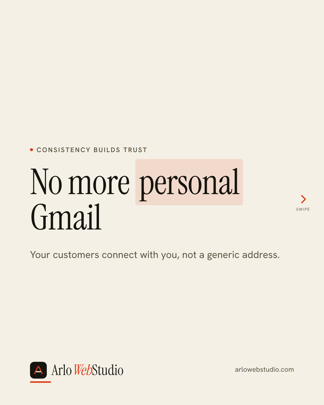 Carousel: why a real business email address matters (slide 2)